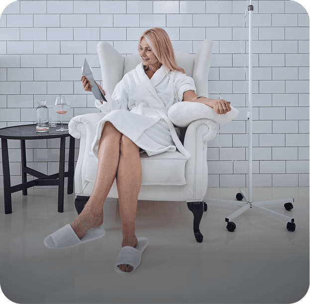 Woman relaxing in spa chair
